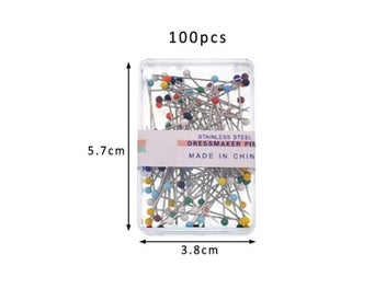 Listing 8 of 10 for 100Pcs/Box Plastic/Stainless Steel Corsage DIY Sewing Pins 3Colors Weddings