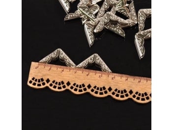 Listing 5 of 7 for Silver Metal Book Corner Protectors 20x20x3.5mm 50pcs C1807 For DIY Items
