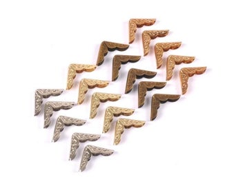 Listing 3 of 10 for 50pcs Silver/Golden/Bronze Photo Corner Protectors Albums Menus Metal Corners