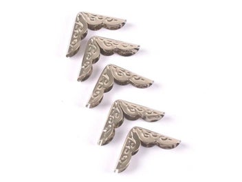 Listing 7 of 10 for 50pcs Silver/Golden/Bronze Photo Corner Protectors Albums Menus Metal Corners