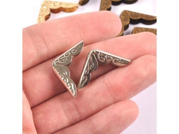 Listing 8 of 10 for 50pcs Silver/Golden/Bronze Photo Corner Protectors Albums Menus Metal Corners