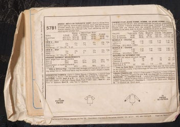 Listing 2 of 2 for MCCALLS 5781 - MISSES, MENS OR TEN BOYS SHIRT - SIZE (SMALL) - 32 1/2, 34