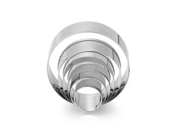 Listing 4 of 10 for 6Pcs/set Stainless Steel Round Circle Shaped Cookie Cutter Biscuit Molds Silver