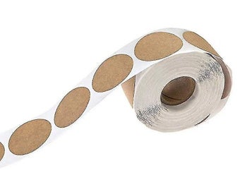 Listing 2 of 3 for Brown Kraft Stickers (500 Per Roll) -for Price Tags