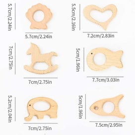 Listing 3 of 5 for Rattle Toy Animal Wooden Teether Baby Animal Wooden Teethers For Baby