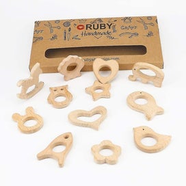 Listing 4 of 5 for Rattle Toy Animal Wooden Teether Baby Animal Wooden Teethers For Baby