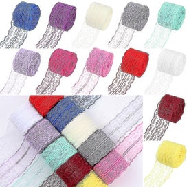 Listing 4 of 5 for 10m Party Fabric Trim Handicrafts Net Lace Trimmings Lace Ribbon Wedding