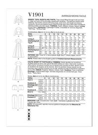 Listing 2 of 2 for Vogue Pattern Misses' Tops Shorts and Pants V1901 F5(16-18-20-22-24)
