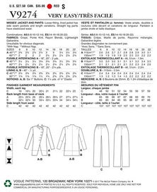 Listing 2 of 2 for Vogue Pattern Misses' Asymmetrical Lined Jacket