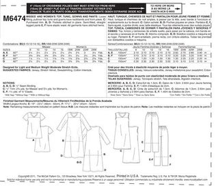 Listing 2 of 2 for McCalls Pattern 6474 Misses'/Women's Top Tunic Gowns and Pants 18W-20W-22W-24W