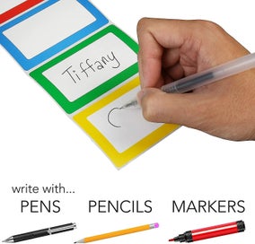 Listing 3 of 4 for 300pc Plain Labels , 1 Roll, 5 Colors, 3.5" X 2.25" Plain Name Tag Stickers Colo