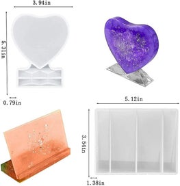 Listing 3 of 5 for 2 Pieces Photo Frame Silicone Mold, Resin Cast Photo Frame, Heart Photo Frame Mo