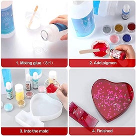 Listing 5 of 5 for 2 Pieces Photo Frame Silicone Mold, Resin Cast Photo Frame, Heart Photo Frame Mo
