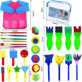 Listing 2 of 4 for 52 Pieces Sponge Brush Set Kids, Kids Painting Tools Set, Sponge Painting Brush,