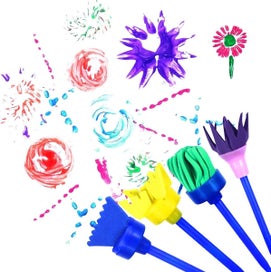 Listing 3 of 4 for 52 Pieces Sponge Brush Set Kids, Kids Painting Tools Set, Sponge Painting Brush,