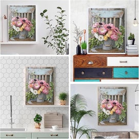 Listing 3 of 4 for 5d Diamond Painting Full Set, Pink Flower Painting Suit Embroidery Picture Cross