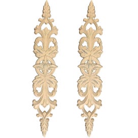 Listing 2 of 5 for 40cmx8cm Wood Carved Decal Stripe Appliques Long Hollow Flower Frame Furniture D