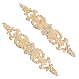 Listing 3 of 5 for 40cmx8cm Wood Carved Decal Stripe Appliques Long Hollow Flower Frame Furniture D
