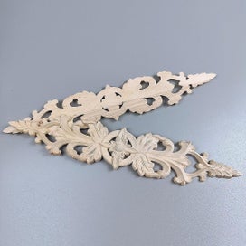 Listing 5 of 5 for 40cmx8cm Wood Carved Decal Stripe Appliques Long Hollow Flower Frame Furniture D
