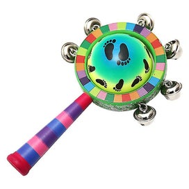 Listing 1 of 3 for Baby Wooden Rattle Colorful Jingle Bells Stick Shaker Kids Children Musical Toys