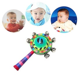 Listing 2 of 3 for Baby Wooden Rattle Colorful Jingle Bells Stick Shaker Kids Children Musical Toys