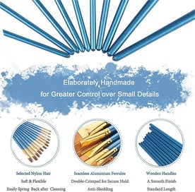 Listing 2 of 5 for Artist Brush, 12 Flat Brush Set Painting, Artist Brush Bristle Brush For Waterco
