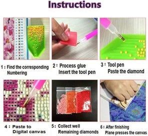 Listing 4 of 6 for Diamond Painting Full Rhinestones Deer Elk Animals Lake Forest Diy, Diy 5d Diamo