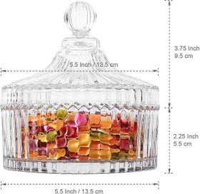 Listing 2 of 4 for Glass Candy Sweet Jar With Lid Crystal With Lid Sugar Bowl Small Decorative Cook