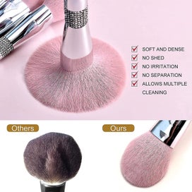 Listing 2 of 4 for Glitter Makeup Brushes Sets -11pcs Cosmetic Brushes Set Bling Crystal Silver Mak