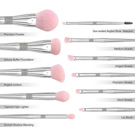 Listing 3 of 4 for Glitter Makeup Brushes Sets -11pcs Cosmetic Brushes Set Bling Crystal Silver Mak