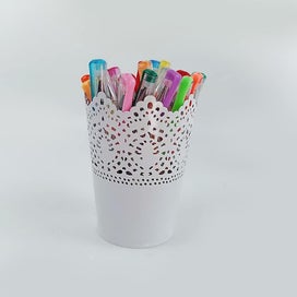Listing 4 of 5 for Flower Pot Vase Pencil Potset Of 4 Makeup Brush Organizer Pen Pot Holder Hollow