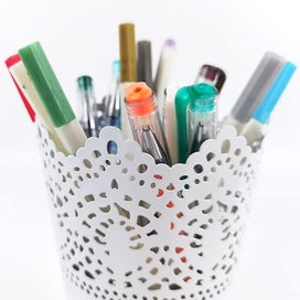 Listing 5 of 5 for Flower Pot Vase Pencil Potset Of 4 Makeup Brush Organizer Pen Pot Holder Hollow