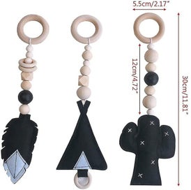 Listing 2 of 5 for Felt Decoration Baby Teether. Wooden Hanging Rattles For Awakening Portico