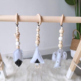 Listing 3 of 5 for Felt Decoration Baby Teether. Wooden Hanging Rattles For Awakening Portico