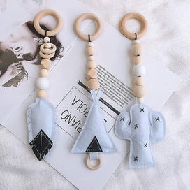 Listing 4 of 5 for Felt Decoration Baby Teether. Wooden Hanging Rattles For Awakening Portico