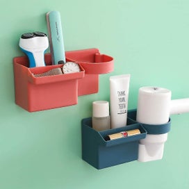 Listing 2 of 3 for Hair Dryer Rack, Free Punching Bathroom Toilet Storage Rack, Hair Dryer Wall Rac