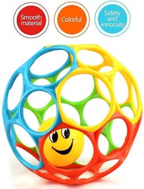 Listing 3 of 4 for Kids Grab Ball, Baby Rattle Toy Colorful Newborn Hand Grab Rattle Ring Teething