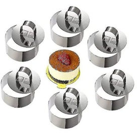 Listing 1 of 3 for Mousse Rings Stainless Steel Cake Pan With Slider, 8cm, 6 Pcs Round