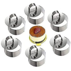 Listing 2 of 3 for Mousse Rings Stainless Steel Cake Pan With Slider, 8cm, 6 Pcs Round