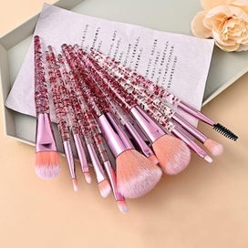 Listing 2 of 4 for Makeup Brush Set 10 Pcs Stylish Glitter Handle Makeup Brushes Professional Face