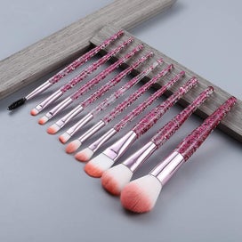 Listing 4 of 4 for Makeup Brush Set 10 Pcs Stylish Glitter Handle Makeup Brushes Professional Face