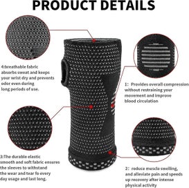 Listing 4 of 5 for Wrist Compression Glove Wrist Support Sleeves Wrist Pain Relief,black,small