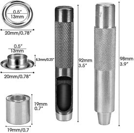 Listing 2 of 5 for Eyelet Tool Kit 12mm - 120 Sets Metal Grommet - Grommet Eyelet Tools For Diy Cur