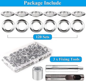 Listing 3 of 5 for Eyelet Tool Kit 12mm - 120 Sets Metal Grommet - Grommet Eyelet Tools For Diy Cur