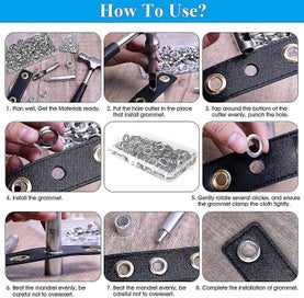 Listing 4 of 5 for Eyelet Tool Kit 12mm - 120 Sets Metal Grommet - Grommet Eyelet Tools For Diy Cur