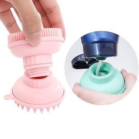 Listing 2 of 5 for Double-head Silicone Shampoo Brush With Shampoo Dispenser Shower Massage Brush F