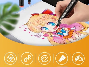 Listing 6 of 7 for 48 Color Oily Double-Headed Alcohol Marker Pen Watercolor Brush Art Painting