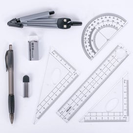 Listing 2 of 4 for 8PCS/Set Drawing Compass Ruler Stationery Examination Math Office Exam Supplies
