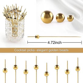 Listing 2 of 4 for 100 Piece Bamboo Cocktail Toothpicks Appetizers, Appetizer Food Picks Wedding Pa