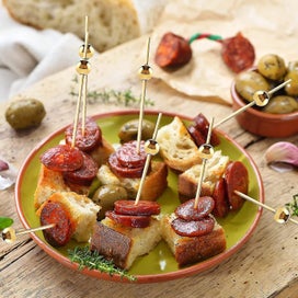 Listing 4 of 4 for 100 Piece Bamboo Cocktail Toothpicks Appetizers, Appetizer Food Picks Wedding Pa